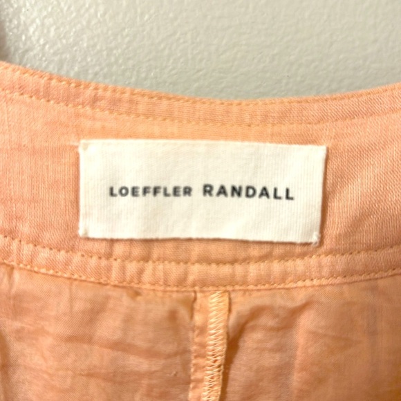 Loeffler Randall Peach Color Midi Tiered Sleeveless Linen Dress Sz Small Coastal - Picture 7 of 10